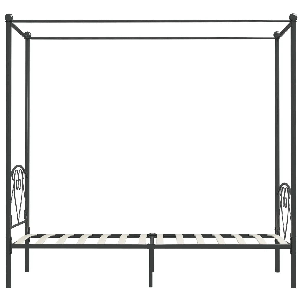 Letto a Baldacchino Grigio in Metallo 120x200 cm  cod mxl 62519