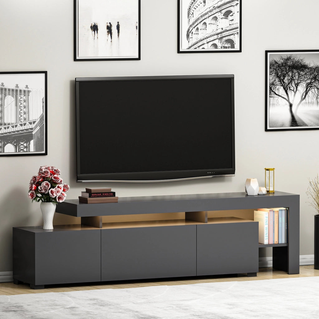 Porta TV in legno "Beliz" - 192 x 37 x 53 cm - Antracite