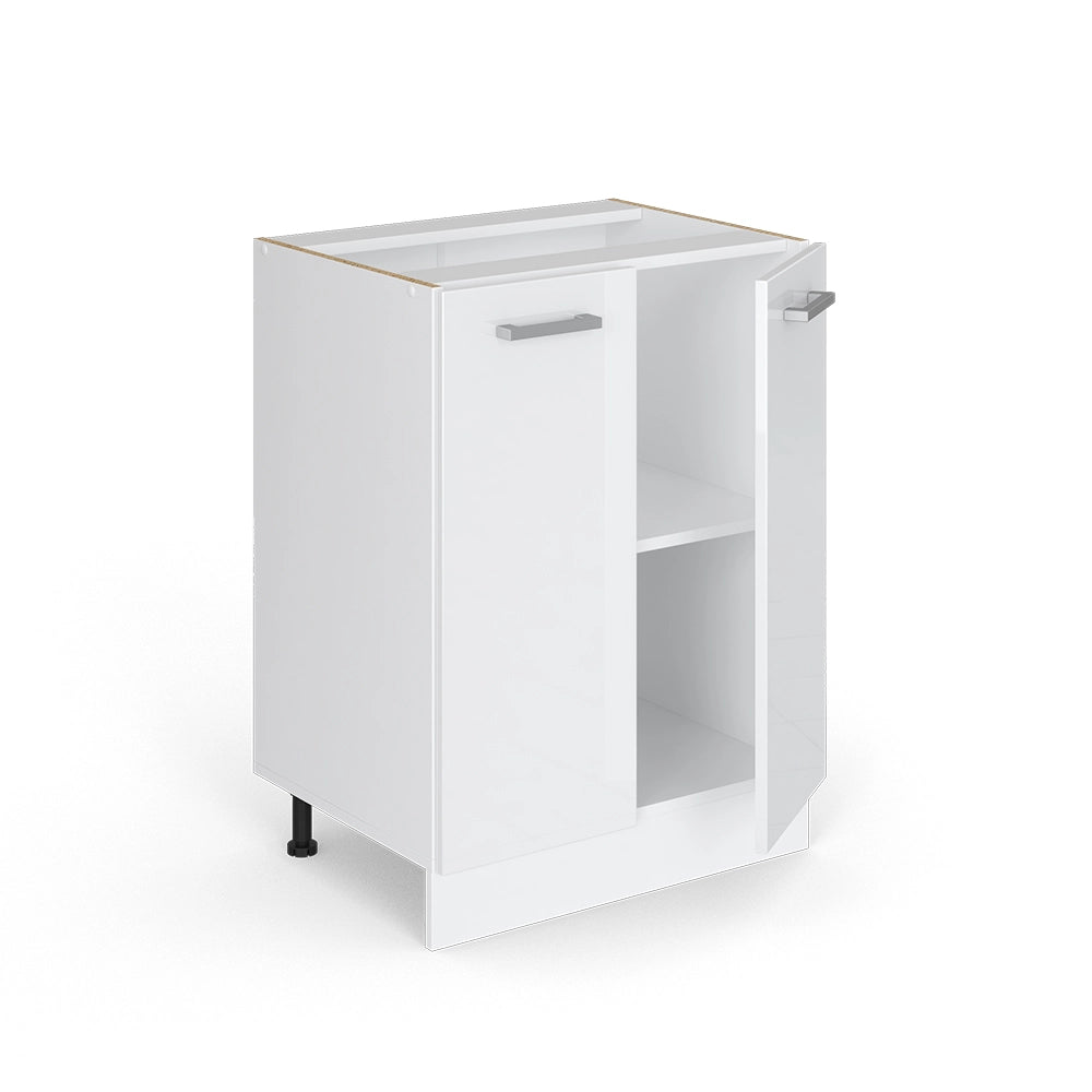 Mobiletto base cucina R-Line Bianco lucido/Bianco 60 cm senza piano di lavoro Vicco