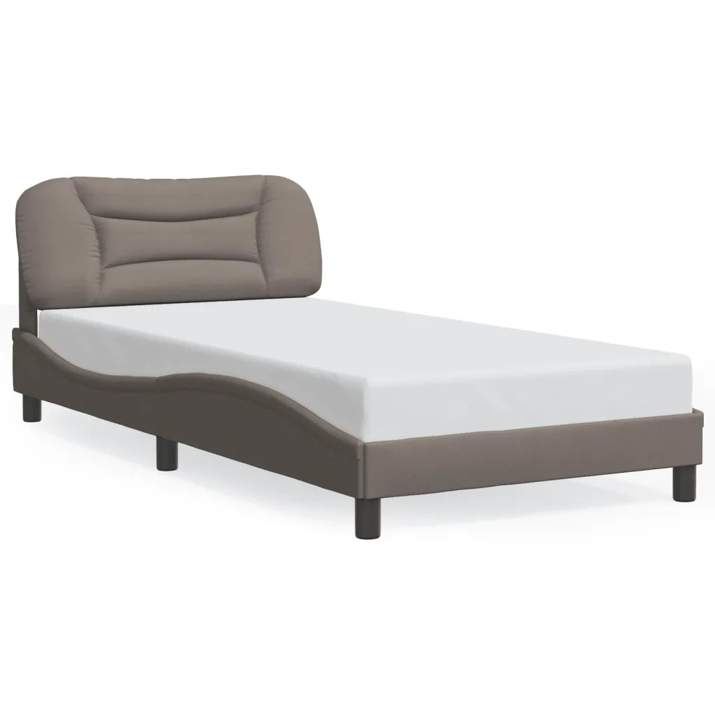 Giroletto con LED senza Materasso-Struttura Letto Hvar Tortora 100x200 cm in Tessuto