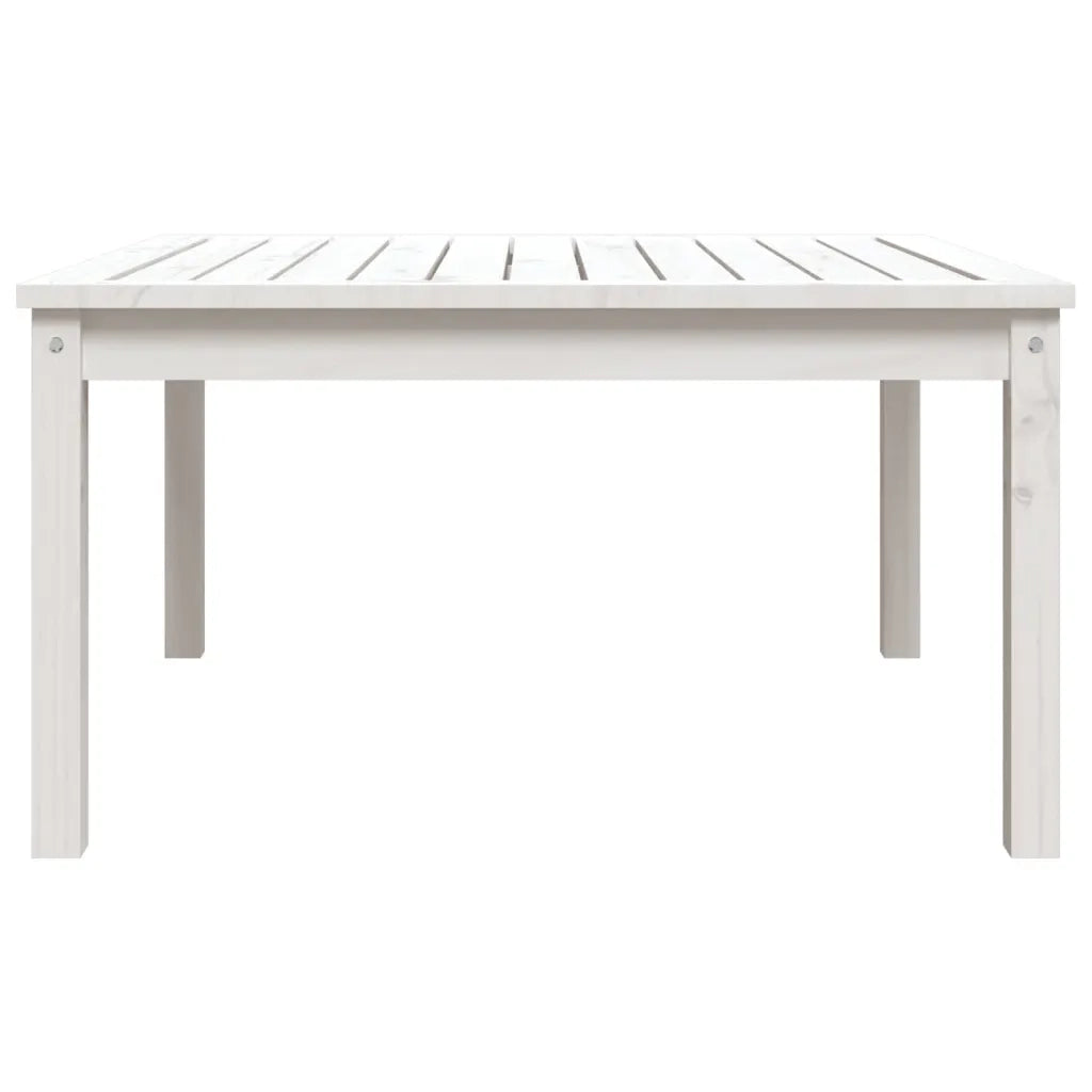 Tavolo da Giardino Bianco 82,5x82,5x45cm Legno Massello di Pino 824121