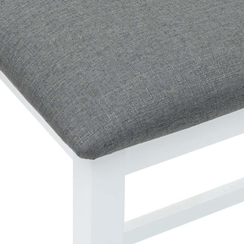 vidaXL Sedie da Bar con Cuscini 2 pz Bianco Legno Massello di Hevea