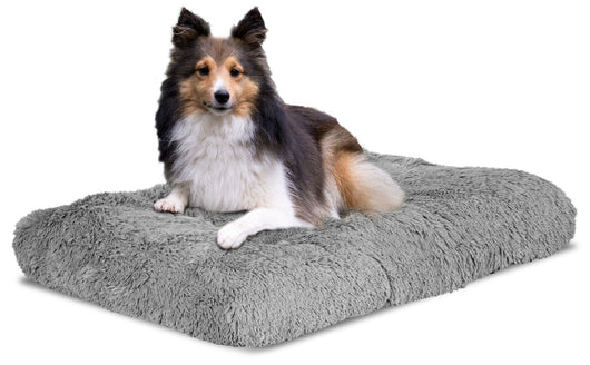 AIO FACTORY 80x60 cm Letto per cani Shaggy Cushion Grigio chiaro Impermeabile