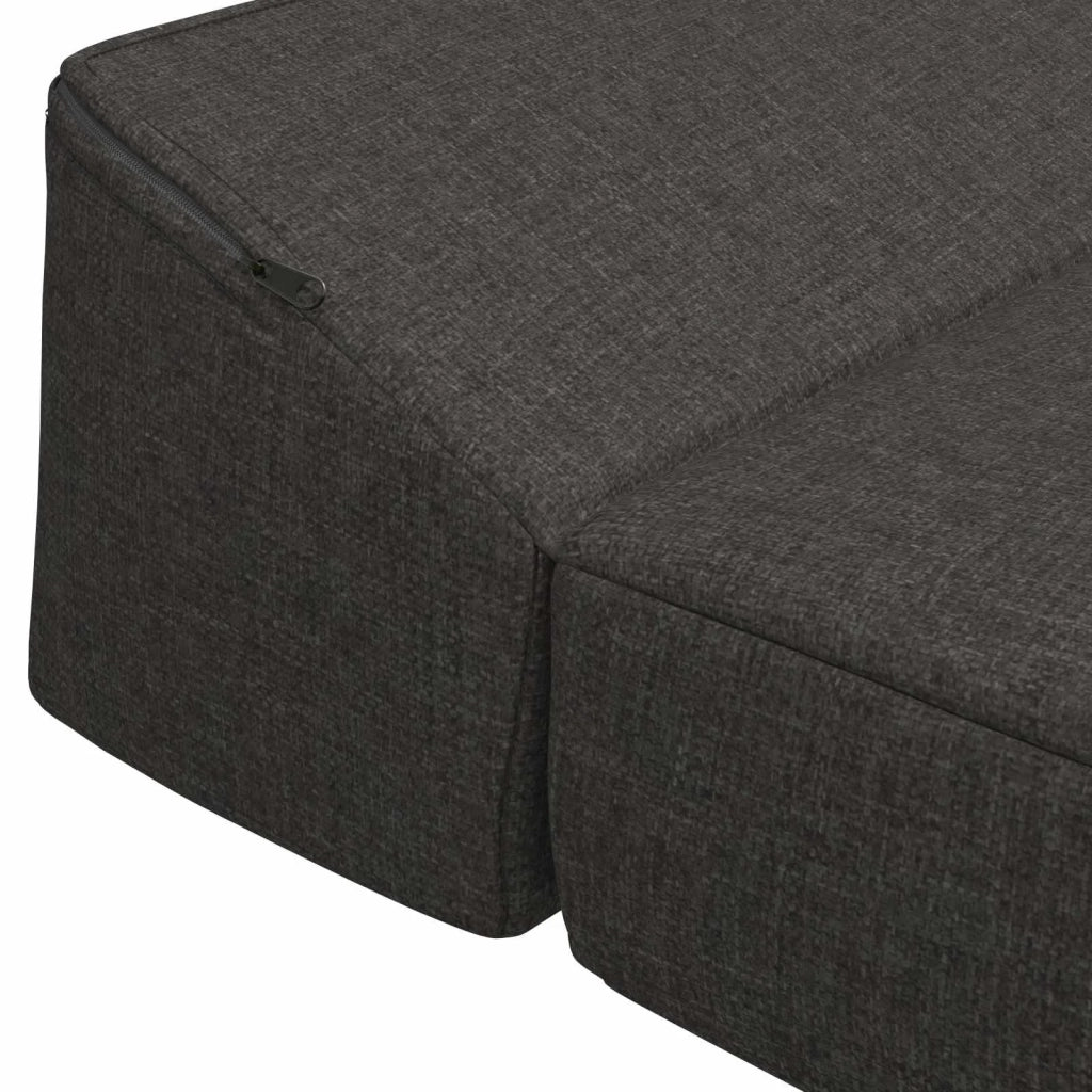 Divano Letto Pieghevole Grigio Scuro 200 x 70 x 10 cm Tessuto 900018