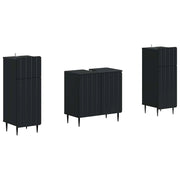 Set di Armadi da Bagno da 2 Pezzi ZWOLLE Nero 3418000