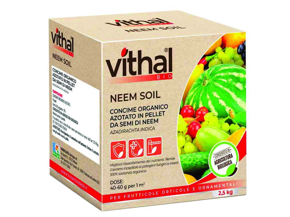 CONCIME ORGANICO AZOTATO IN PELLET NEEM SOIL VITHAL BIO  kg.2,5    VITHAL