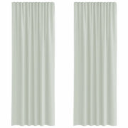 Tende in Voile con Tasche per Aste 2 pz Grigio Chiaro