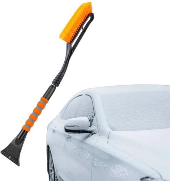 Schiaccia-schiuma 2 in 1 77 cm, estensibile/telescopico per vetri auto e spazzola neve con impugnatura ergonomica a schiuma per auto, camion e SUV, colore arancione, misura 68*5*5cm