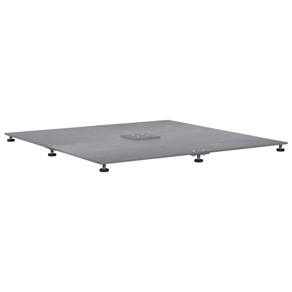 Base per ombrellone quadrata solida 100 x 100 x 4 cm con piedini regolabili alla moda in acciaio grigio scuro 02_0056196