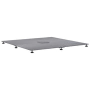 Base per ombrellone quadrata solida 100 x 100 x 4 cm con piedini regolabili alla moda in acciaio grigio scuro 02_0056196