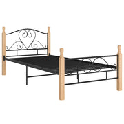 Letto singolo | Letto per adulti | Giroletto Nero in Metallo 90x200 cm