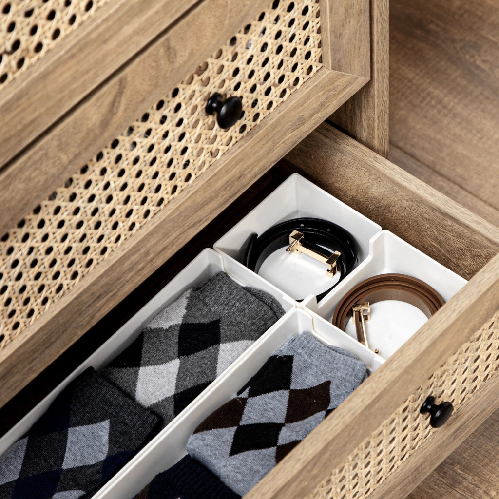 Cassettiera con 4 Cassetti in Legno Effetto Chiaro ¨C zephmum ¨C 80x35x95 cm