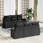 Set Divano da Giardino Nero 55 x 55 x 37 cm polyrattan 3345933