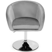 Sgabello da bar moderno comodo ergonomico girevole alto (72-86 cm) in velluto grigio 20_0019405