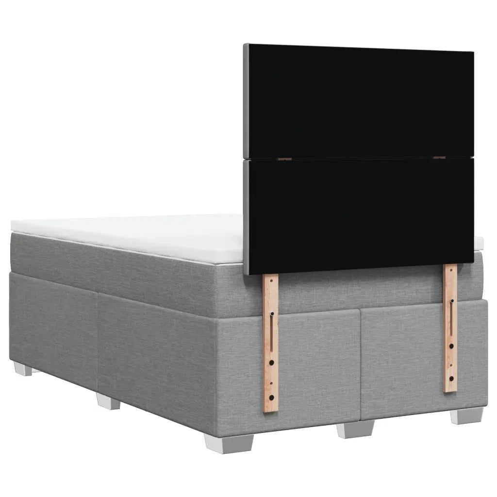 Giroletto a Molle con Materasso Grigio Chiaro 120x190cm Tessuto