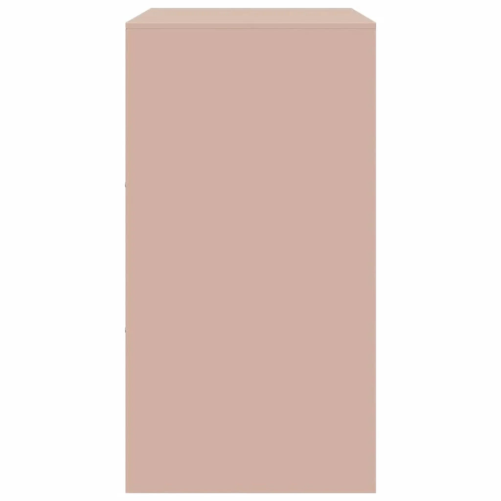 Credenza cassettiera armadio mobile contenitore organizer per cucina soggiorno salotto 67 x 39 x 73 cm acciaio rosa 02_0036207
