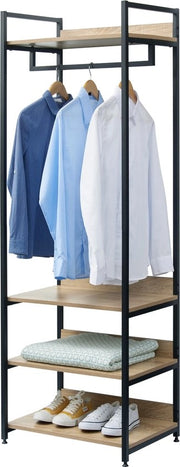Pannello a capo - Raccoglitore di abbigliamento moderno - Raccoglitore di scarpe - Raccoglitore di abbigliamento - Raccoglitore di oggetti - Hout - Moka/Nero