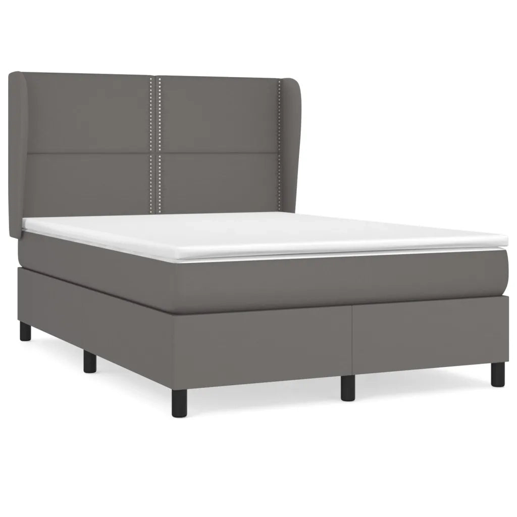 Giroletto a Molle con Materasso Grigio 140x190 cm in Similpelle 3128971
