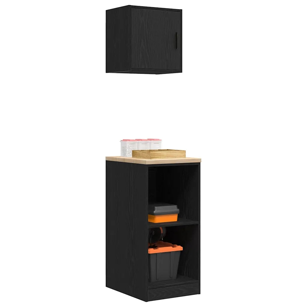 Armadi da Garage 2 pz Neri in Legno Multistrato 3328270