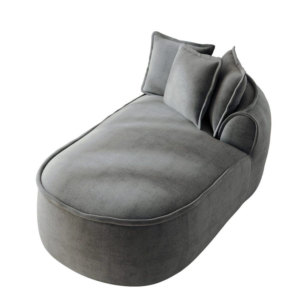 Chaise longue grigia in ciniglia 164 x 92 x 67 cm modulare trasformabile