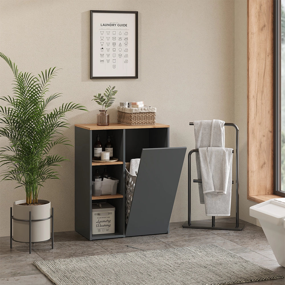 Vicco Mobiletto da bagno Antracite/quercia dorata 68 x 88.2 cm con ripiani aperti