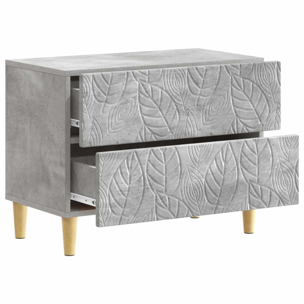 Comodino Grigio Cemento 62 x 34,5 x 48 cm Legno ingegnerizzato 895008