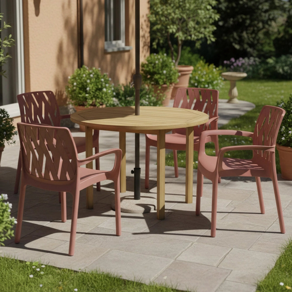Rumley, Sedia da Esterno 4 Sedie Made in Italy, Marrone Terracotta