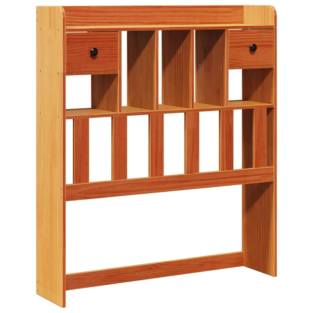 Testiera con Ripiani Marrone Cera 75 cm in Legno di Pino 855528