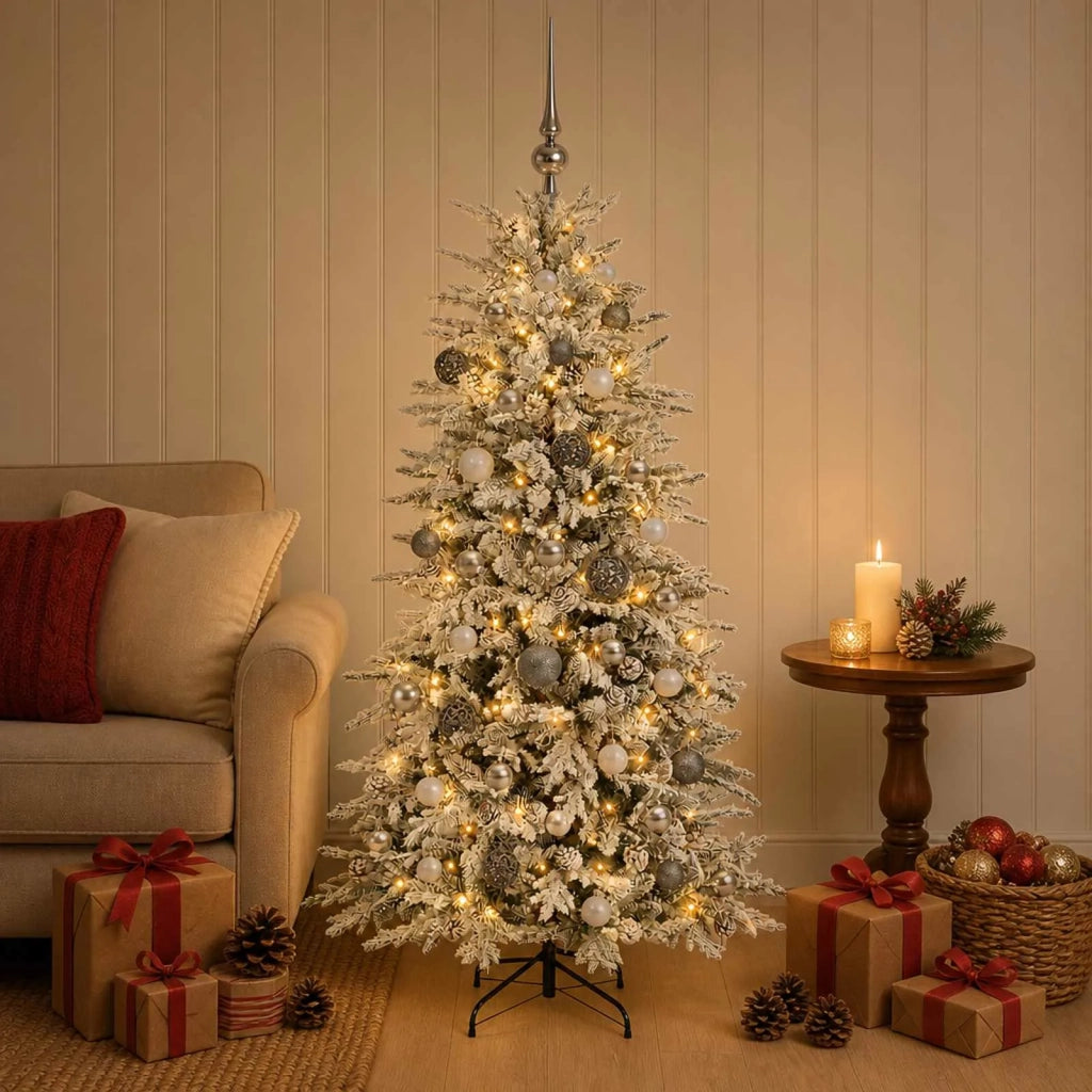 Albero di Natale artificiale con palline 120 cm 150 LED 3466195
