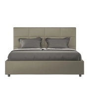 Letto matrimoniale con rete imbottito 160x200 similpelle cappuccino Mika