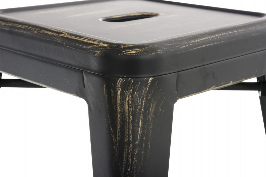 Set 4 Panchetti Impilabili Armin In Metallo nero-oro