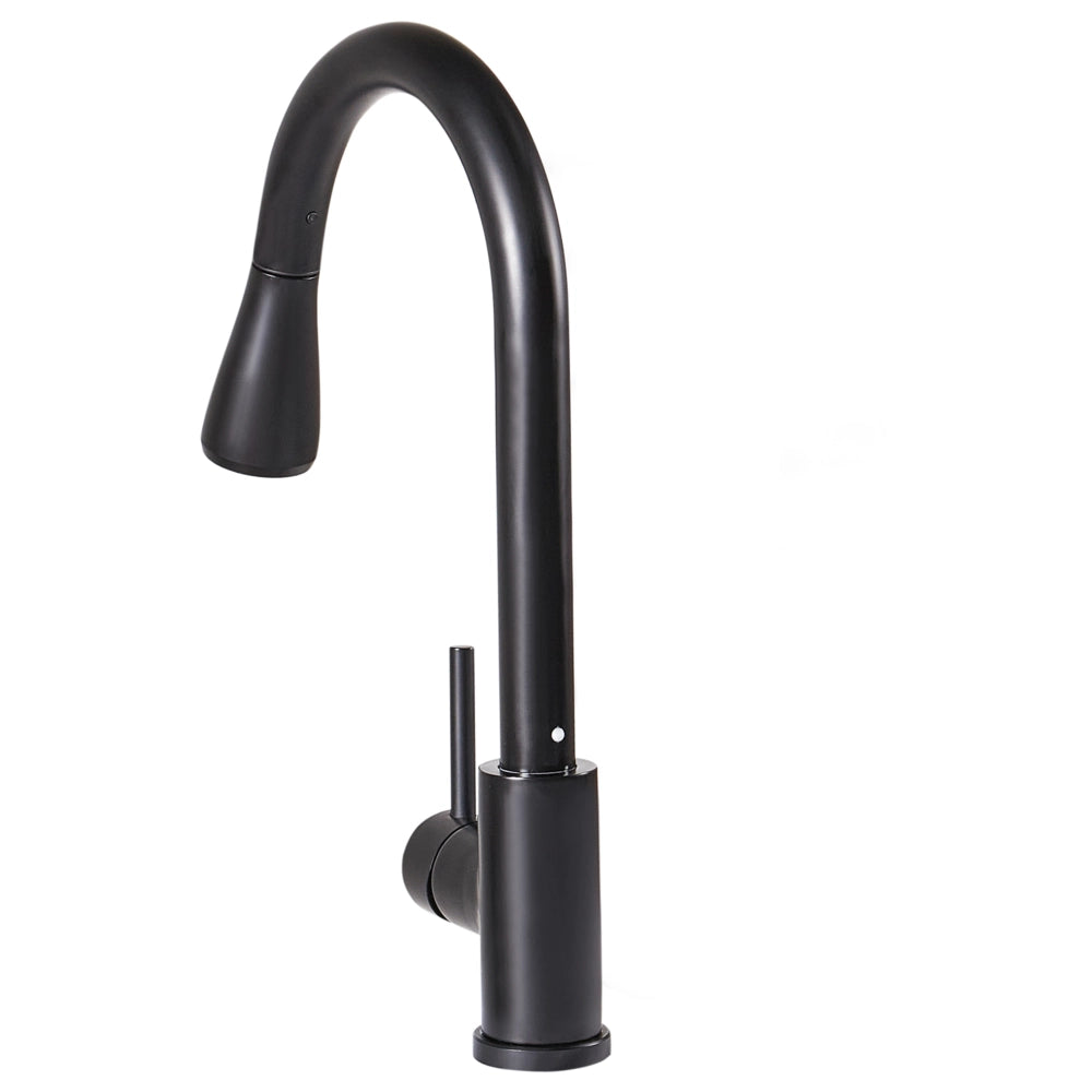 Rubinetto da cucina moderno rubinetto miscelatore a spruzzo estraibile bobina a molla in acciaio inossidabile beccuccio girevole nero