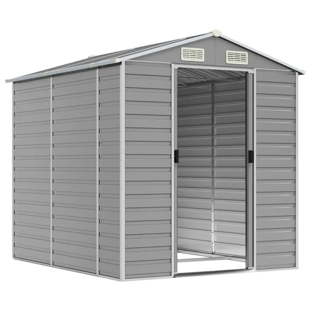 Casetta da giardino grigio chiaro 191x215x198 cm in acciaio zincato 3188243