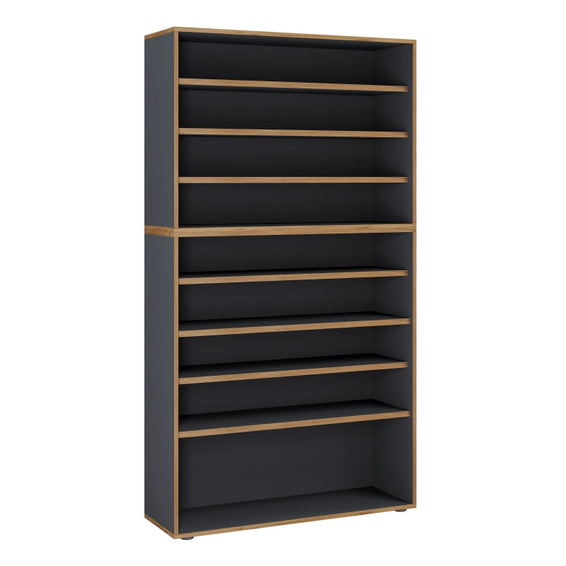 Super Scarpiera Legno H183 L100 P33 cm Armadio Porta Scarpe Salvaspazio con Ripiani Regolabili Colore Antracite