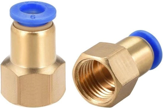 Fittingi pneumatici push a connessione rapida, 2 pezzi, femmina x 6mm diametro esterno, adattatori per tubi di aspirazione