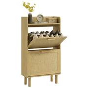Scarpiera con cassetti e ripiano ¨C zephmum ¨C 80x24,5x110 cm rovere