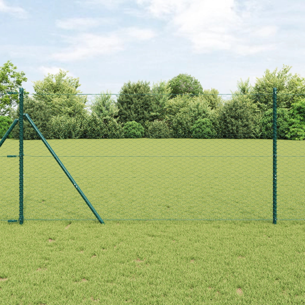 Recinzione Esagonale Verde 1x10 m Acciaio