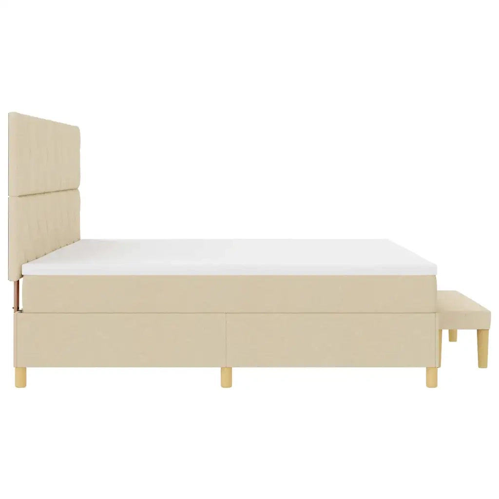 Letto a molle con materasso Crema 200 x 200 cm Tessuto 3344406