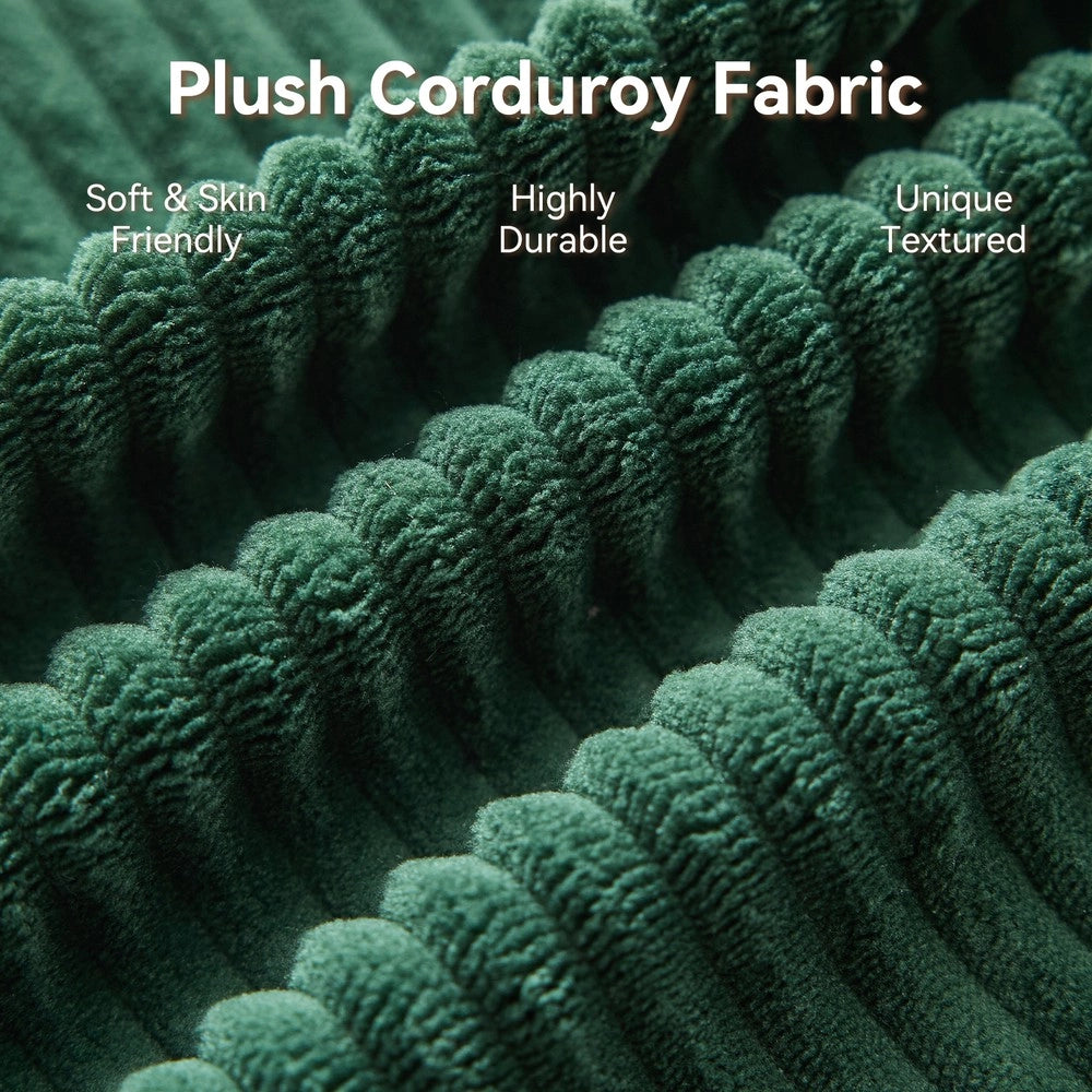 Dormeuse con poggiapiedi e spazio contenitore ¨C Minimal ¨C Verde smeraldo velluto con cuscini