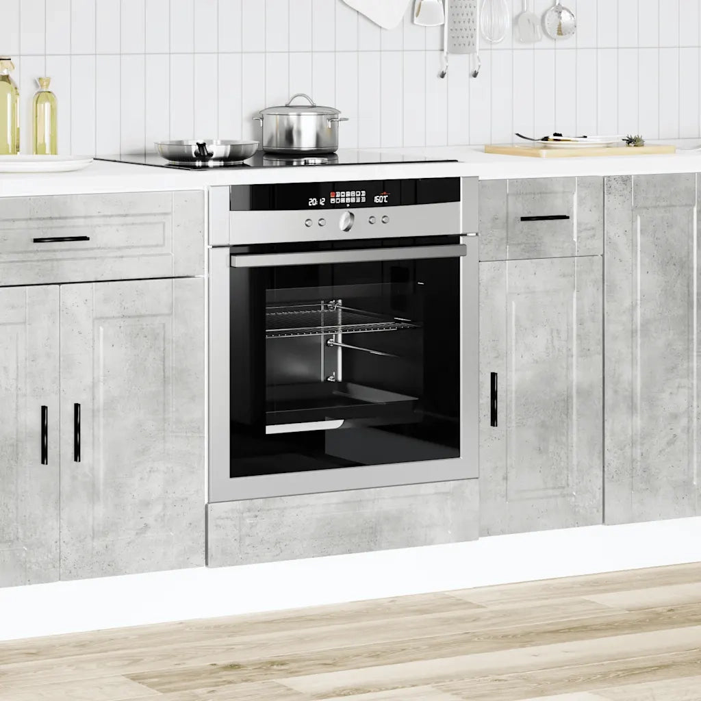 Armadio per Forno Porto Grigio Cemento in Legno Multistrato