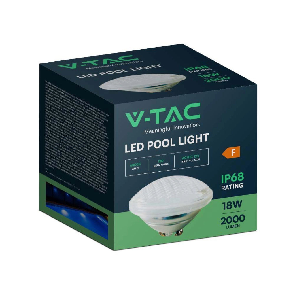 V-TAC VT-12118 Lampada LED PAR56 Piscina 18W 2000LM 6500K 12V IP68 SKU 8024