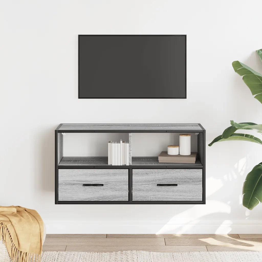 Mobile TV-Credenza TV-Console TV Grigio Sonoma 80x31x39,5 cm Legno Multistrato Metallo 274492