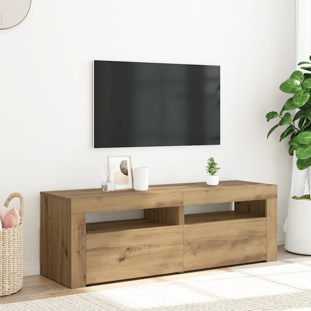 Mobile Porta TV con LED Artigianale 120x35x40 cm Multistrato