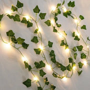 Lanterna a LED con foglie di plastica e lampada a sospensione - 2 m, 20 LED illuminazione