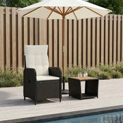 Set Lounge da Giardino 2 pz Nero e Bianco Crema 3422348