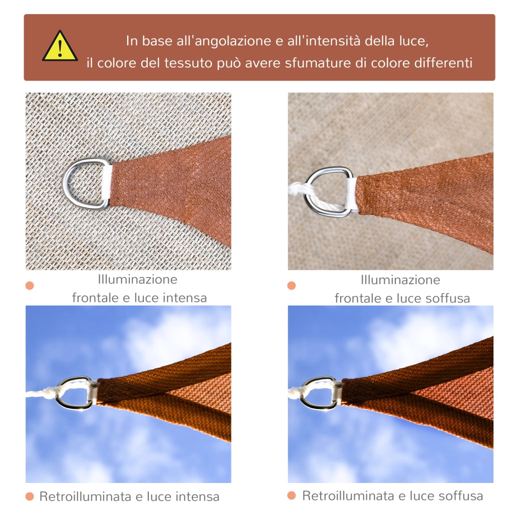 Tenda a Vela Rettangolare ¨C zephmum ¨C Rossa PE Acciaio Inox 4x6 m