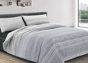 Completo Lenzuola Letto 100% Cotone Made In Italy Disegno Padel - Matrimoniale - Grigio