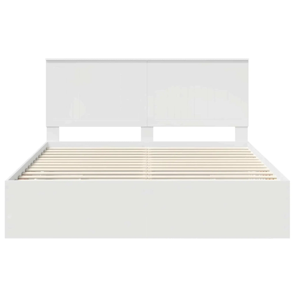 Letto matrimoniale | Letto per adulti | Struttura del letto Bianco 160 x 200 cm Legno Ingegnerizzato
