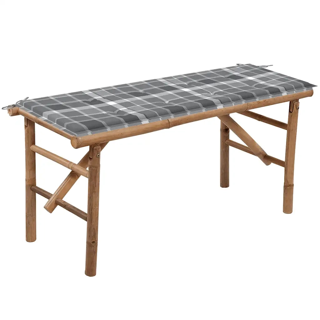 Panca da Giardino Pieghevole con Cuscino 118 cm in BambÃ¹cod mxl 96507