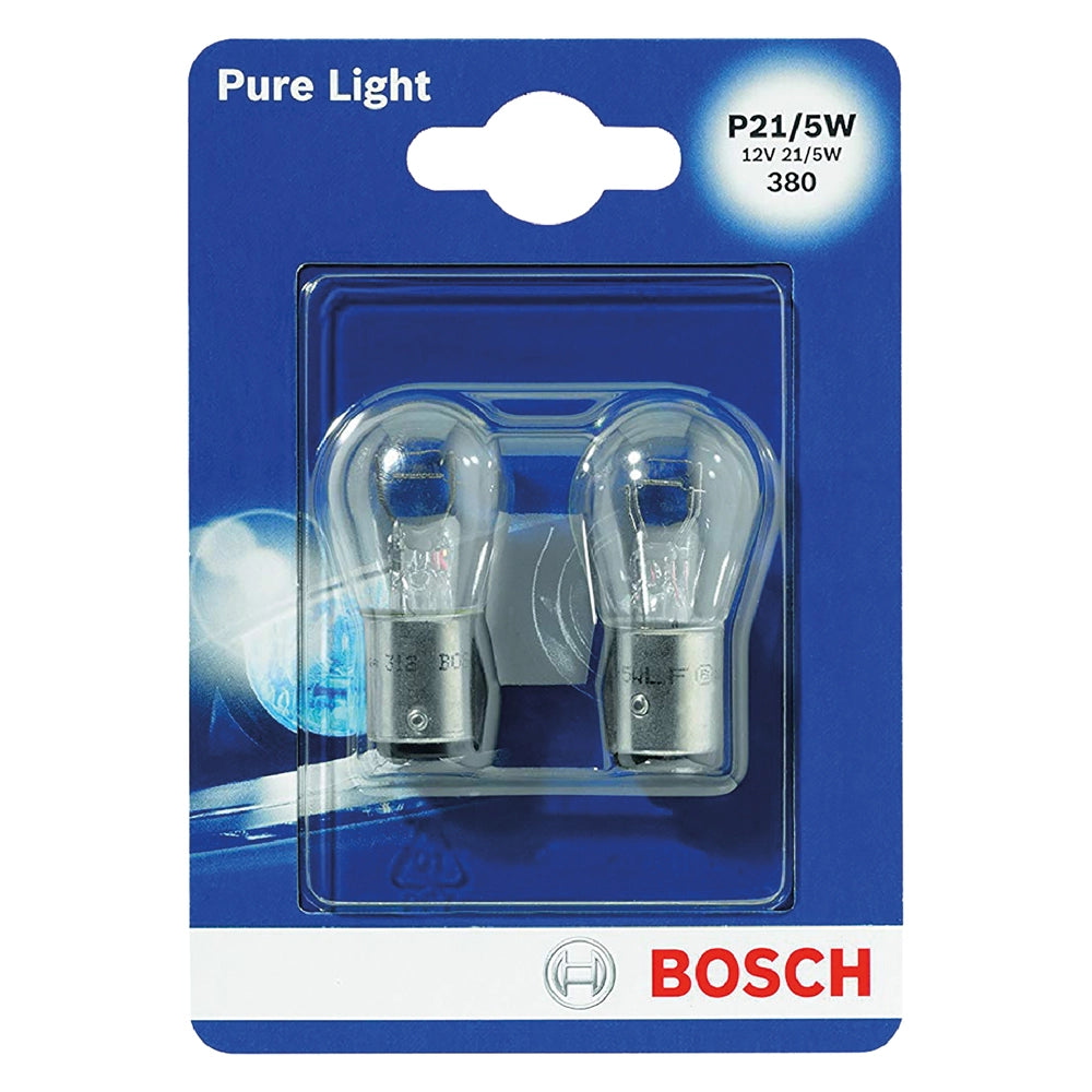 LAMPADINA PER FARO POSTERIORE P21W - 12 V - 21 W - 2 pezzi  - BOSCH